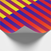 Blauw Rood Geel Strepen Cadeaupapier (Hoek)