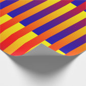 Blauw Rood Geel Strepen Cadeaupapier (Hoek)