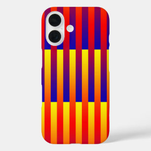 Blauw Rood Geel Strepen iPhone 16 Hoesje