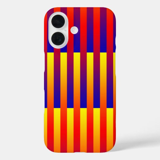 Blauw Rood Geel Strepen Case-Mate iPhone Case (Achterkant)