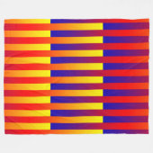 Blauw Rood Geel Strepen Fleece Deken (Voorkant (Horizontaal))