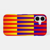 Blauw Rood Geel Strepen iPhone 16 Hoesje (Achterkant horizontaal)