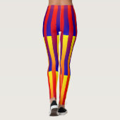 Blauw Rood Geel Strepen Leggings (Achterkant)