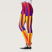 Blauw Rood Geel Strepen Leggings (Links)