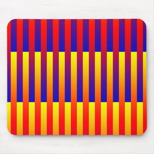 Blauw Rood Geel Strepen Muismat (Voorkant)