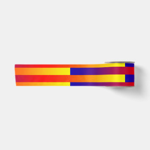 Blauw Rood Geel Strepen Satijnen Lint