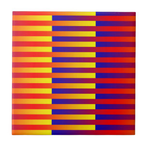 Blauw Rood Geel Strepen Tegeltje
