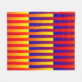 Blauw Rood Gele Strepen Fleece Deken (Voorkant (Horizontaal))