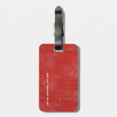 blauw rood - gestreept reizen bagagelabel (Achterkant verticaal)