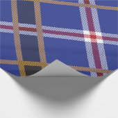 Blauw rood goud en wit vlakgeometrisch patroon cadeaupapier (Hoek)