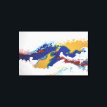 Blauw Rood Goud Kleurrijke Marmeren Abstracte Vloe Canvas Afdruk<br><div class="desc">Dit ontwerp is gemaakt van mijn één-van-een-soort vloeibaar acrylschilderij. Het kan worden gepersonaliseerd door op de knop Aanpassen te klikken en een naam, initialen of je favoriete woorden toe te voegen. Neem contact met me op colorflowcreations@gmail.com als je dit ontwerp op een ander product wilt gebruiken. Koop mijn oorspronkelijke abstracte...</div>