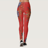 blauw rood goud lange leggings (Achterkant)
