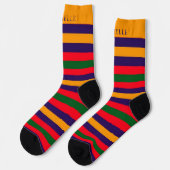 Blauw Rood Groen Geel Gestreept voor Douanenaam Sokken (Links)