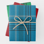 Blauw, rood, groen, geplakt inpakpapier vel (In situ)