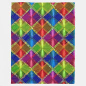 Blauw Rood Groen Glitter Plaid Design Fleece Deken (Voorkant)