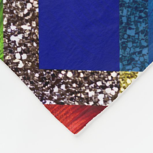 Blauw Rood Groen Glitter Plaid Design Fleece Deken (Hoek)