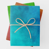 Blauw rood groen inpakpapier vel (In situ)