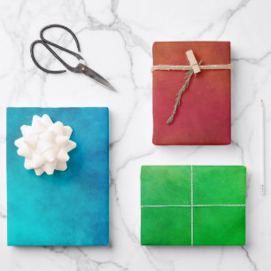 Blauw rood groen inpakpapier vel
