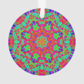 Blauw Rood Groen Mandala  Boho Christmas Ornament (achterkant)