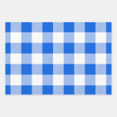 Blauw rood/groen/wit buffelpatroon inpakpapier vel (Voorkant)