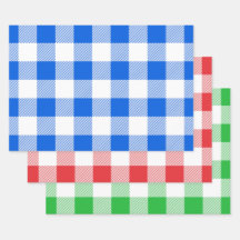 Blauw rood/groen/wit buffelpatroon