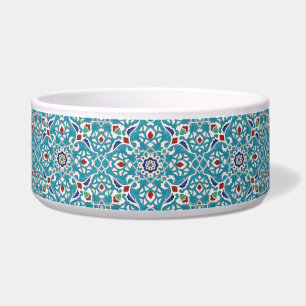 Blauw Rood Groen Wit Portugees Azulejo Patroon Voerbakje