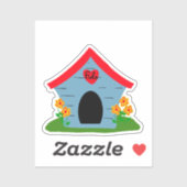 Blauw Rood Hondenhok sticker (Vel)