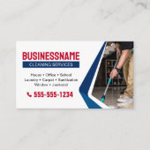 Blauw & Rood Huis Schoonmaak Kantoor Schoonmaak Ma Visitekaartje (Voorkant)