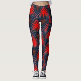 blauw rood ingewikkeld patroon Leggings