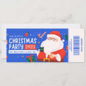 Blauw & Rood Kerstfeest Toegangsticket (Voorkant)