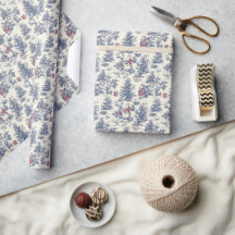Blauw & Rood Kerstmis Santa Toile
