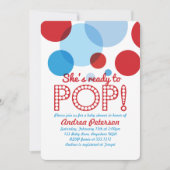 Blauw Rood Klaar om Pop Baby shower Invitation Kaart (Voorkant)