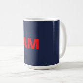 Blauw Rood Kleuren Monogram Initiaal Letters Koffiemok (Voorkant rechts)