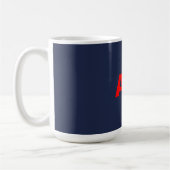 Blauw Rood Kleuren Monogram Initiaal Letters Koffiemok (Links)