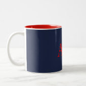Blauw Rood Kleuren Monogram Initiaal Letters Tweekleurige Koffiemok (Links)