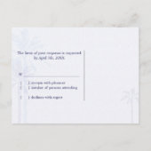 Blauw & Rood Las Vegas Bruiloft RSVP Uitnodiging Briefkaart (Achterkant)