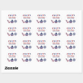 Blauw & Rood Maritieme Baby Shower Sticker (Vel)
