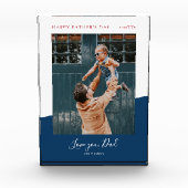 Blauw & Rood | Modern Vaderdag Fotocadeau Fotoblokken (Voorkant)