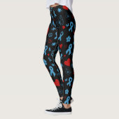 Blauw/rood Multi...Diabetes Leggings (Links)