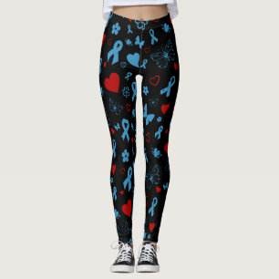 Blauw/rood Multi...Diabetes Leggings