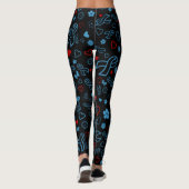 Blauw/rood Multi...Diabetes Leggings (Achterkant)
