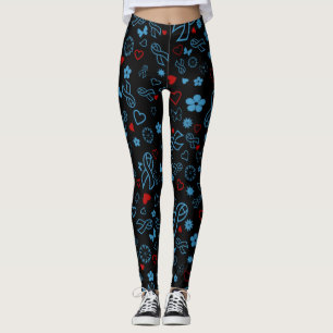 Blauw/rood Multi...Diabetes Leggings