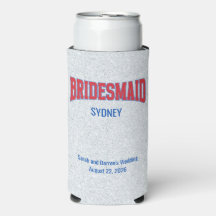 Blauw + Rood Nep Glitter BRIDESMAID Bachelorette