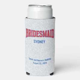 Blauw + Rood Nep Glitter BRIDESMAID Bachelorette Seltzer Blikjeskoeler