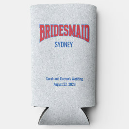 Blauw + Rood Nep Glitter BRIDESMAID Bachelorette Seltzer Blikjeskoeler