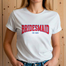 Blauw + Rood Nep Glitter BRIDESMAID Bachelorette