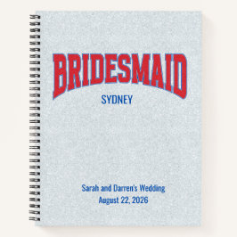 Blauw + Rood Nep Glitter BRUIDSJUFFER Bachelorette Notitieboek