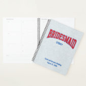 Blauw + Rood Nep Glitter BRUIDSJUFFER Bachelorette Planner (Display)