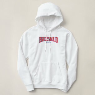 Blauw + Rood Nep Glitters BRUIDSJUFFER vrijgezelle Hoodie