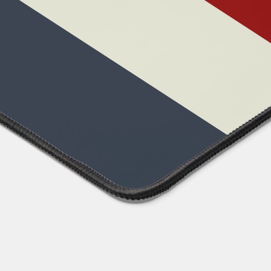 Blauw Rood & Olijfbruin Streepjespatroon Bureaumat (Hoek)